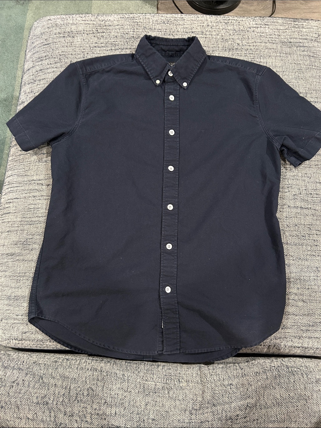 Rag & Bone Navy Short-Sleeve Button-Down Shirt